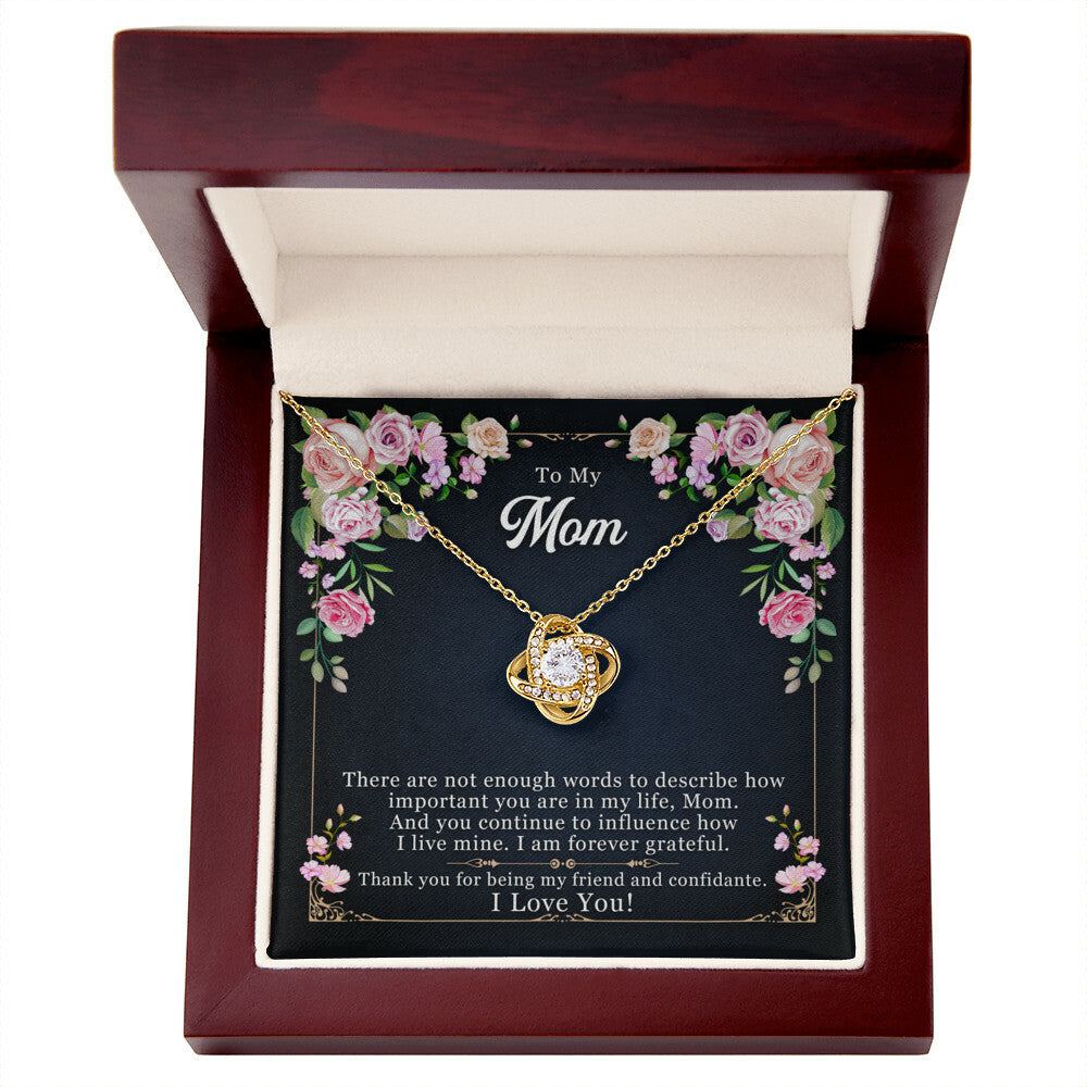 To My Mom, Thank yOU For Being My Friend - Love Knot Necklace